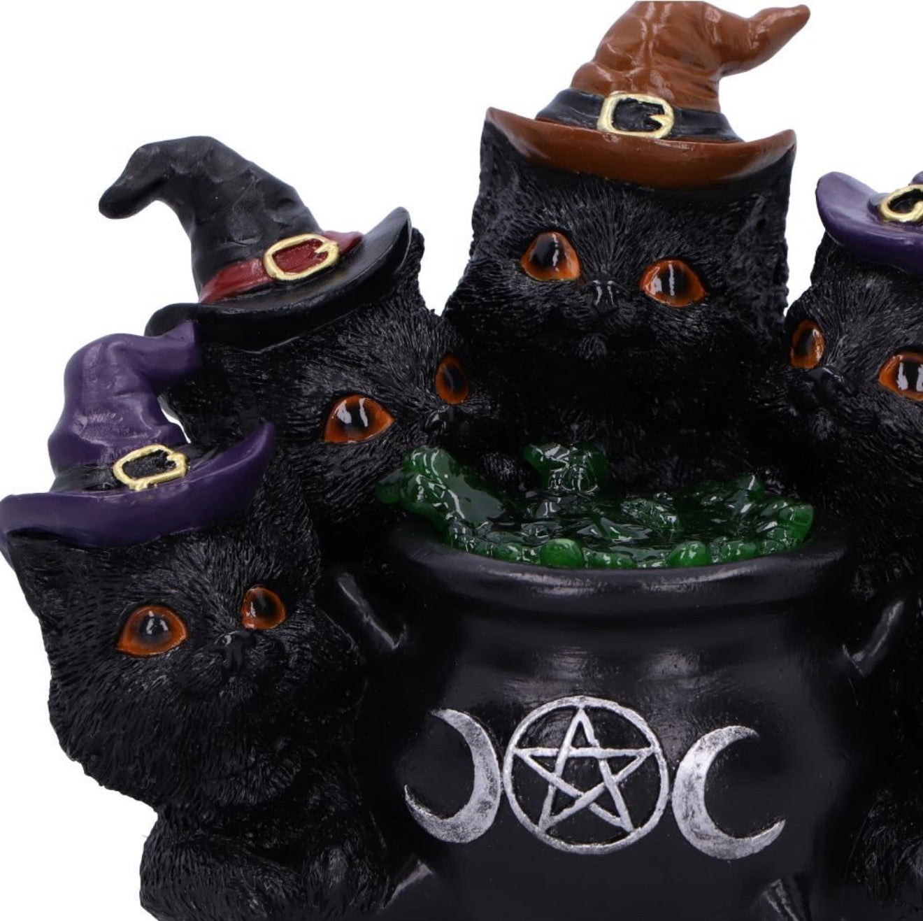 Kindle's Potion Light Up Cats and Cauldron Ornament 18.5cm