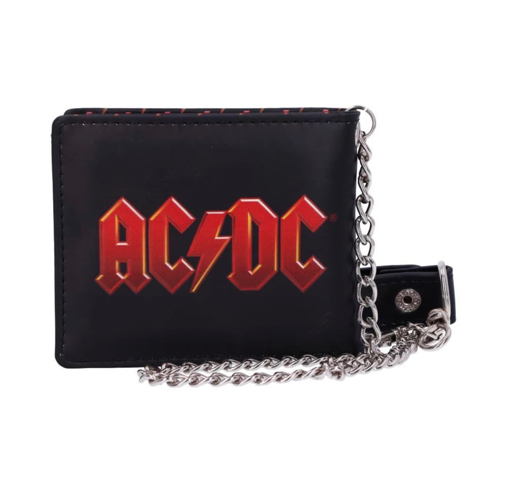 AC/DC Logo Leather Lightning Chained Wallet Purse 11CM