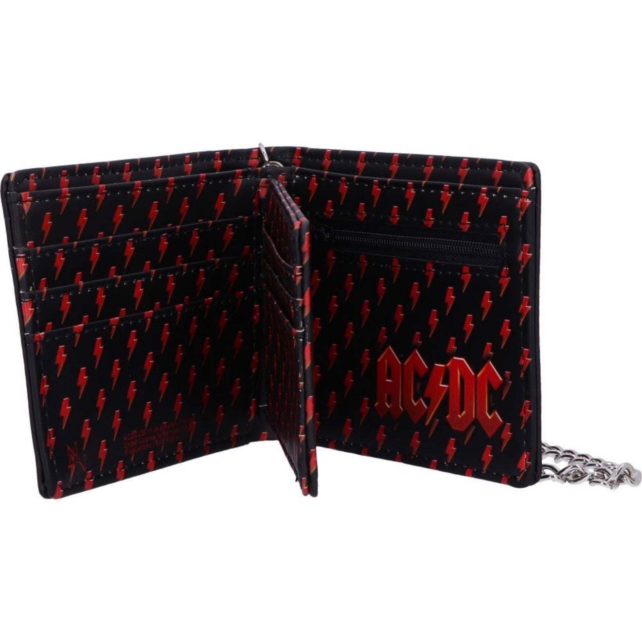 AC/DC Logo Leather Lightning Chained Wallet Purse 11CM