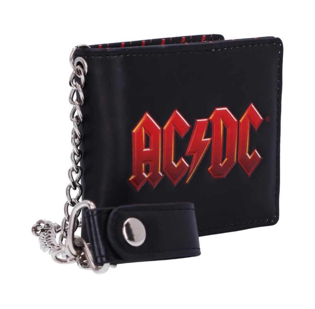 AC/DC Logo Leather Lightning Chained Wallet Purse 11CM